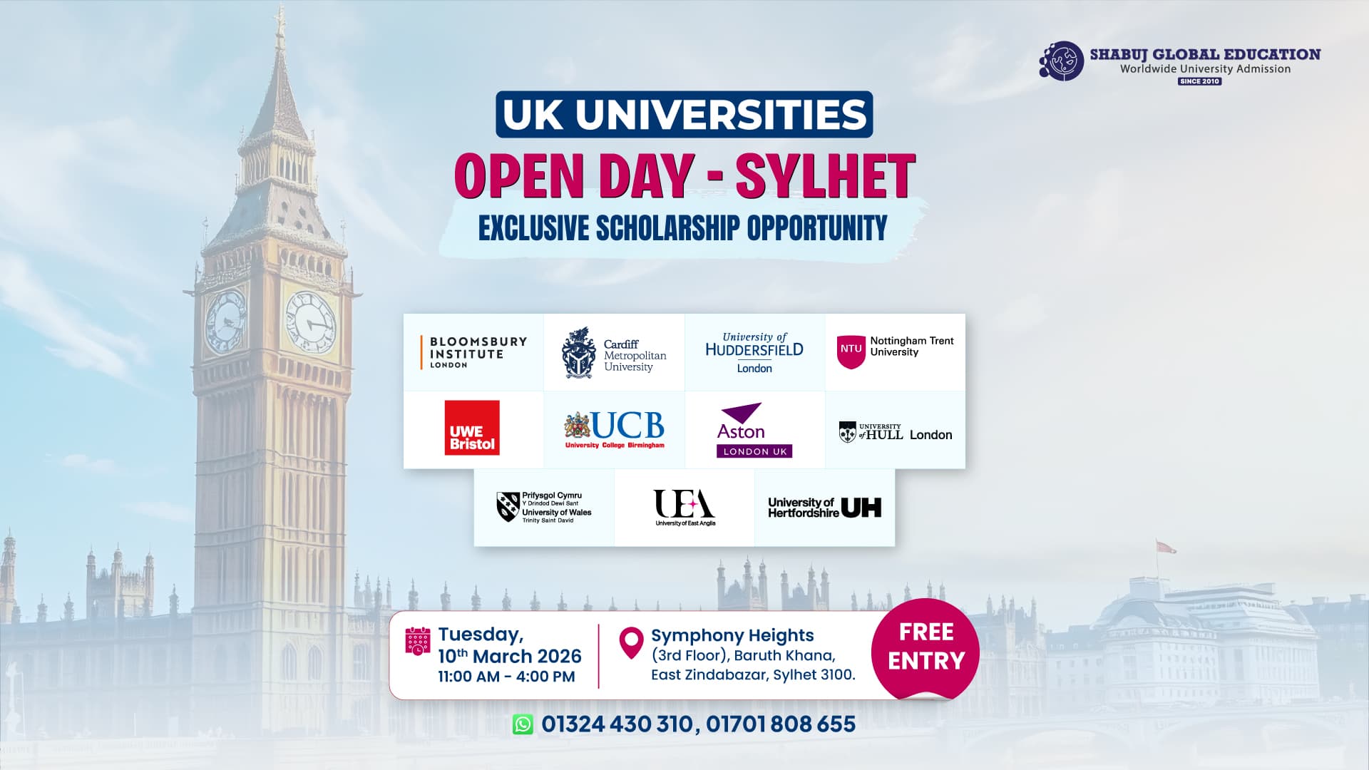 UK Universities Open Day in Sylhet 2026 | Scholarships & Admissions