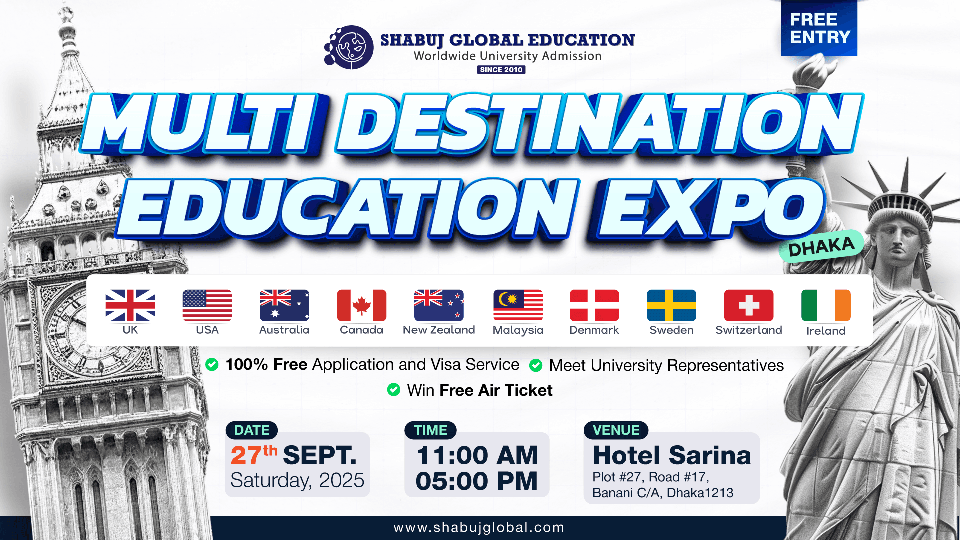 Multi-Destination Education Expo Dhaka 2025 – Study with Free Application,Visa service & scholarships
