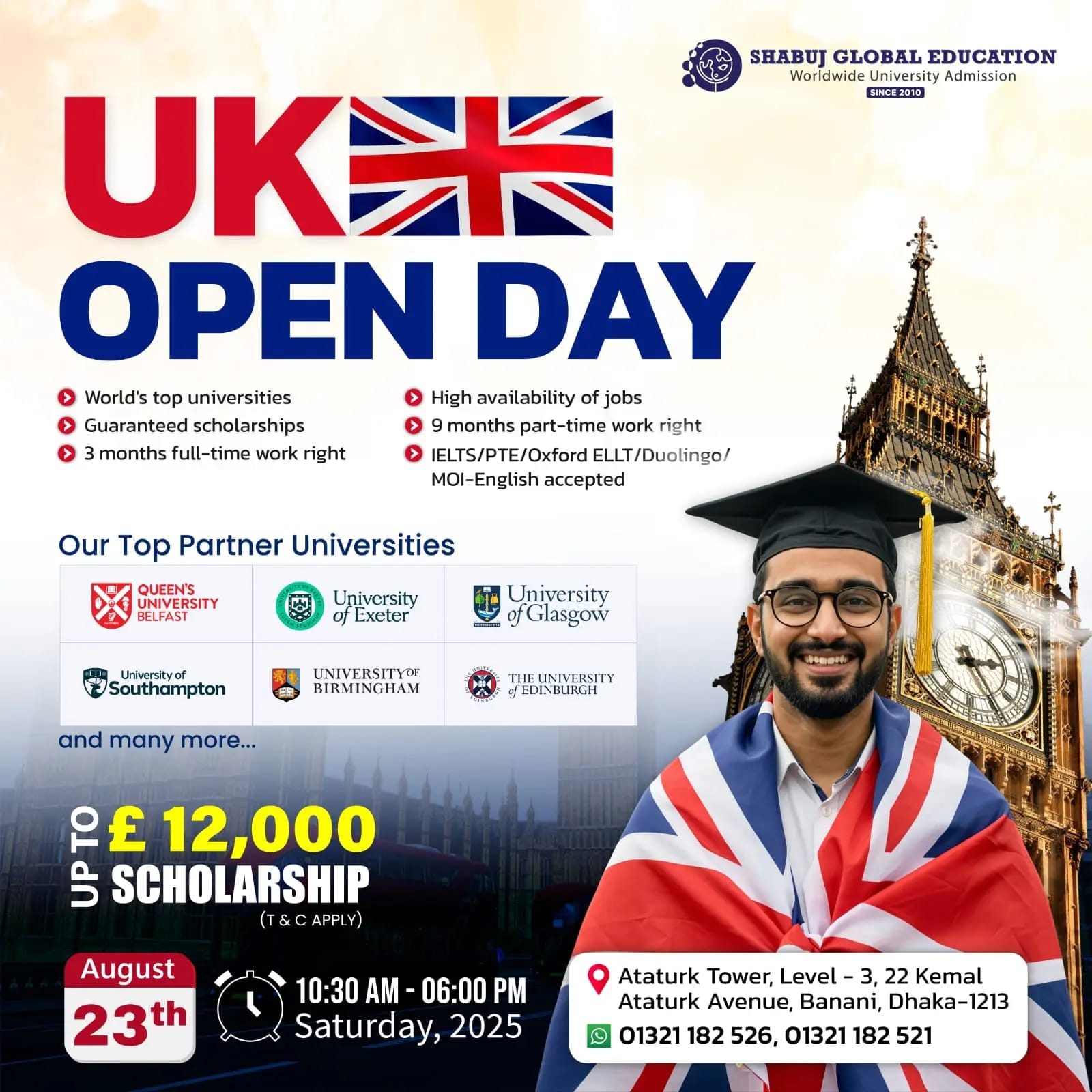 UK Open Day in Dhaka – Meet Top Universities with Guaranteed Scholarships!