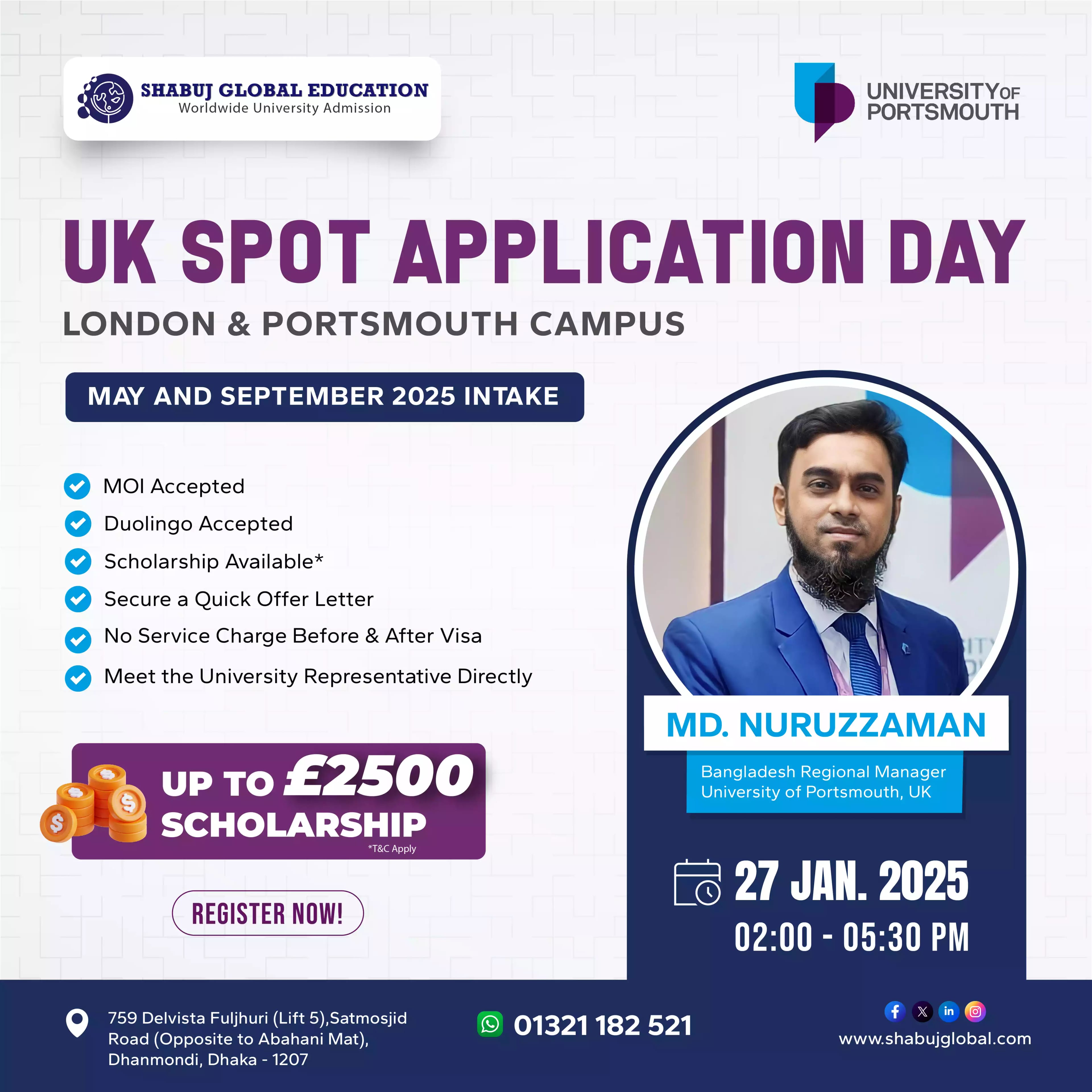 UK Spot Application Day - University of Portsmout