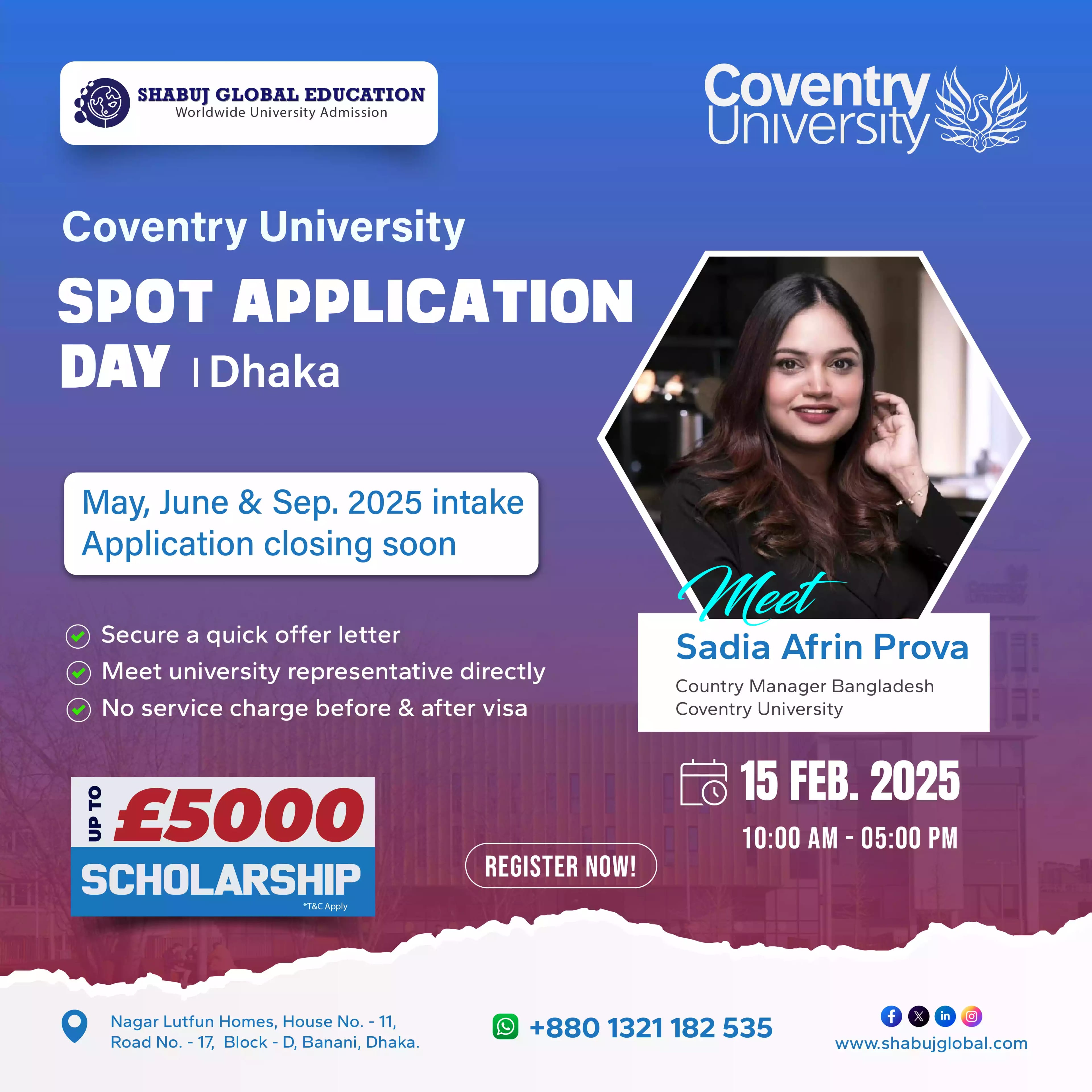 Coventry University Spot Application Day - Dhaka