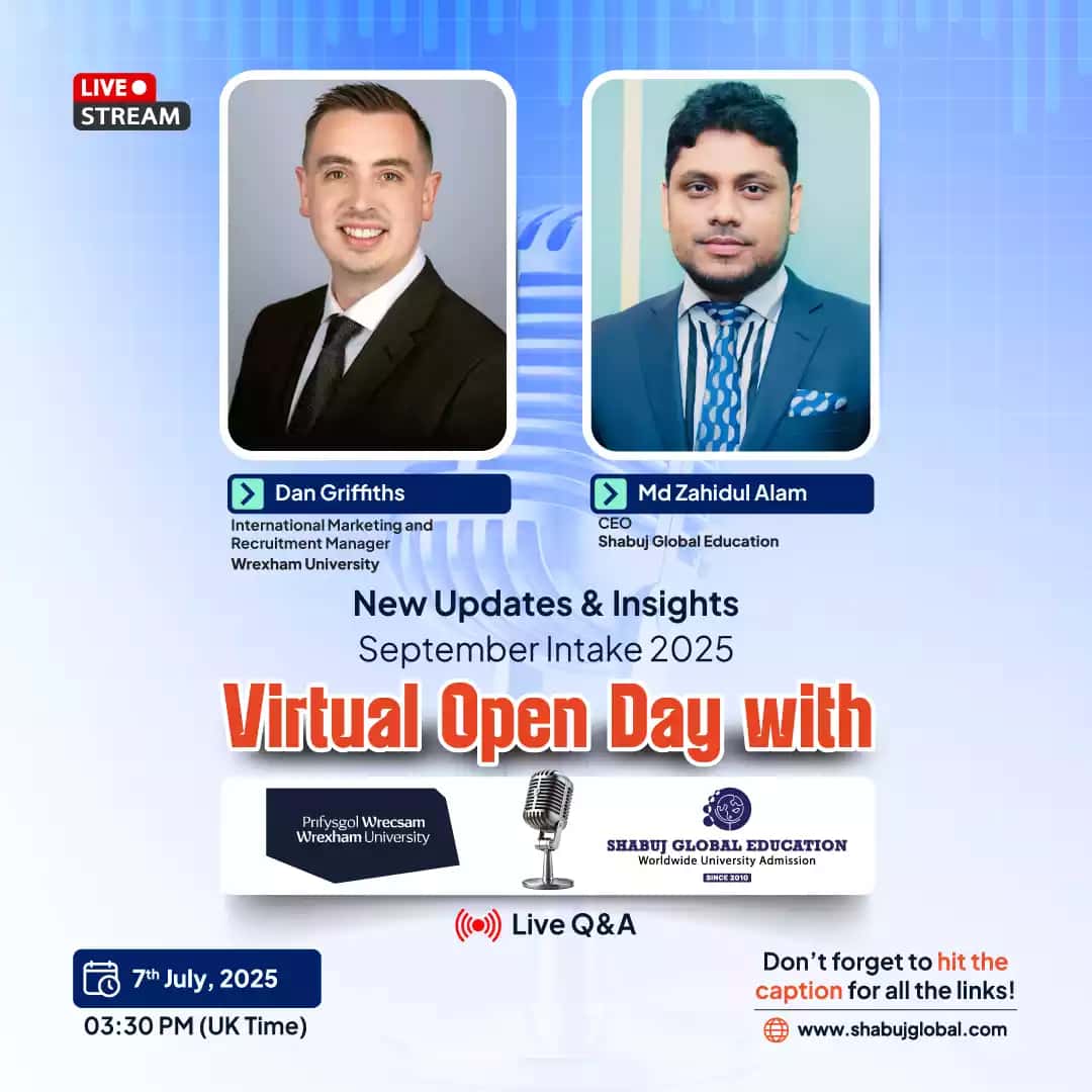 Virtual Open Day with Wrexham University – September 2025 Intake