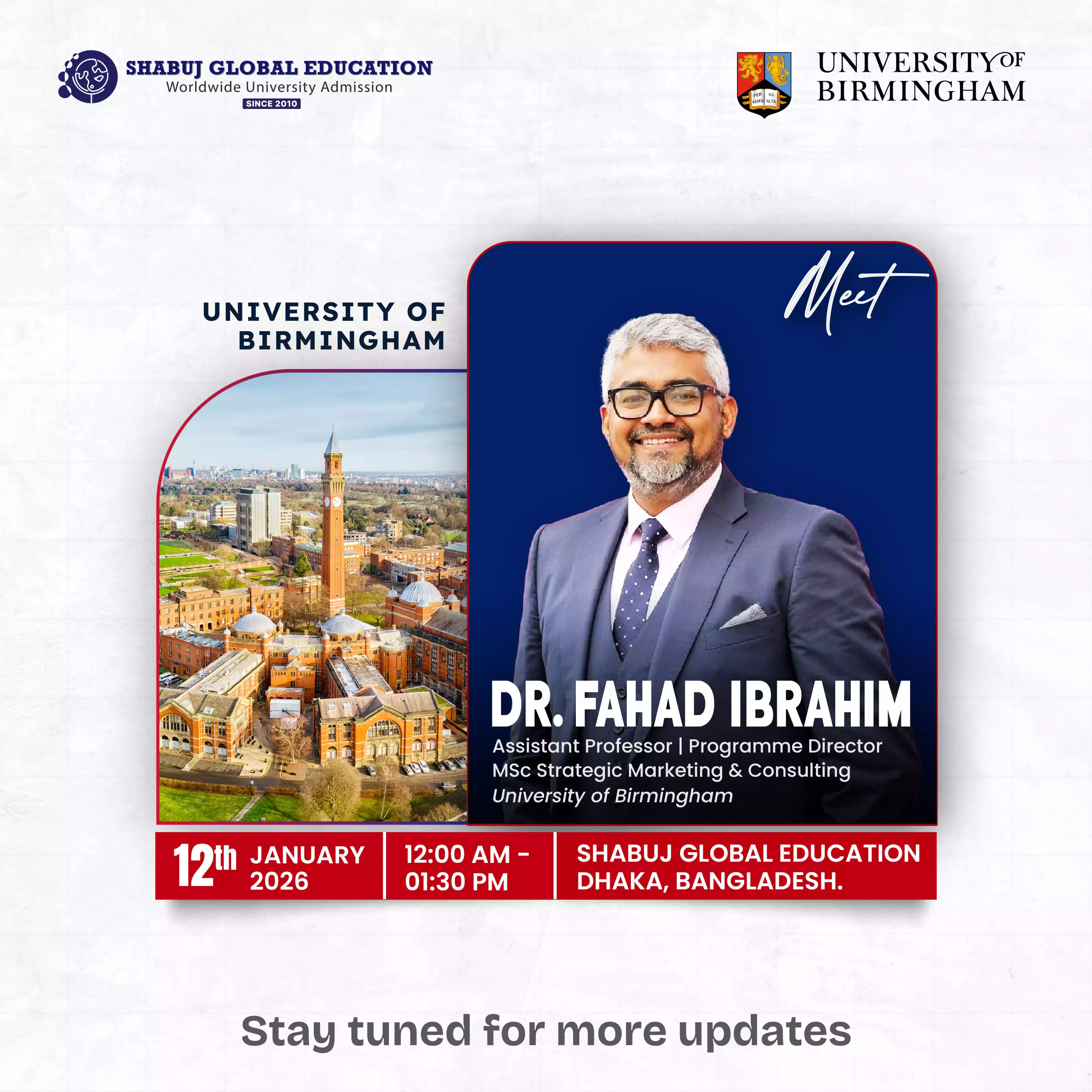 Meet University of Birmingham in Dhaka 2026