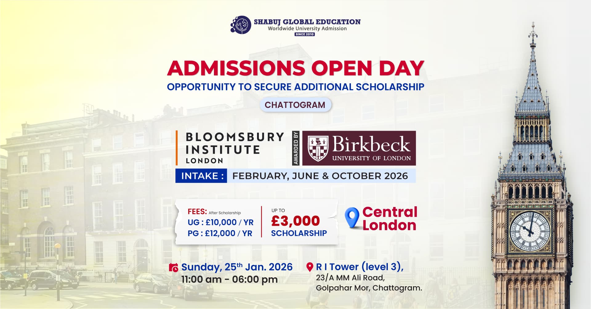 UK Admissions Open Day in Chattogram – Secure Extra Scholarship