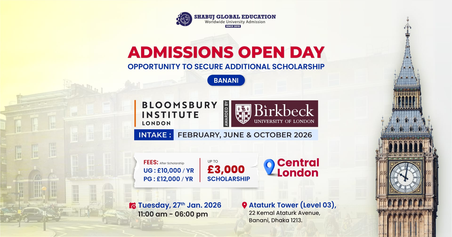 Bloomsbury Institute London Open Day – Study in UK 2026
