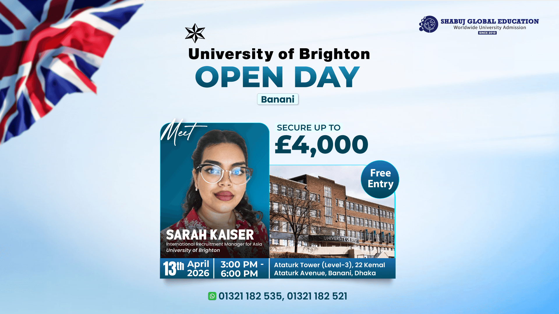 University of Brighton Open Day in Banani, Dhaka – 2026