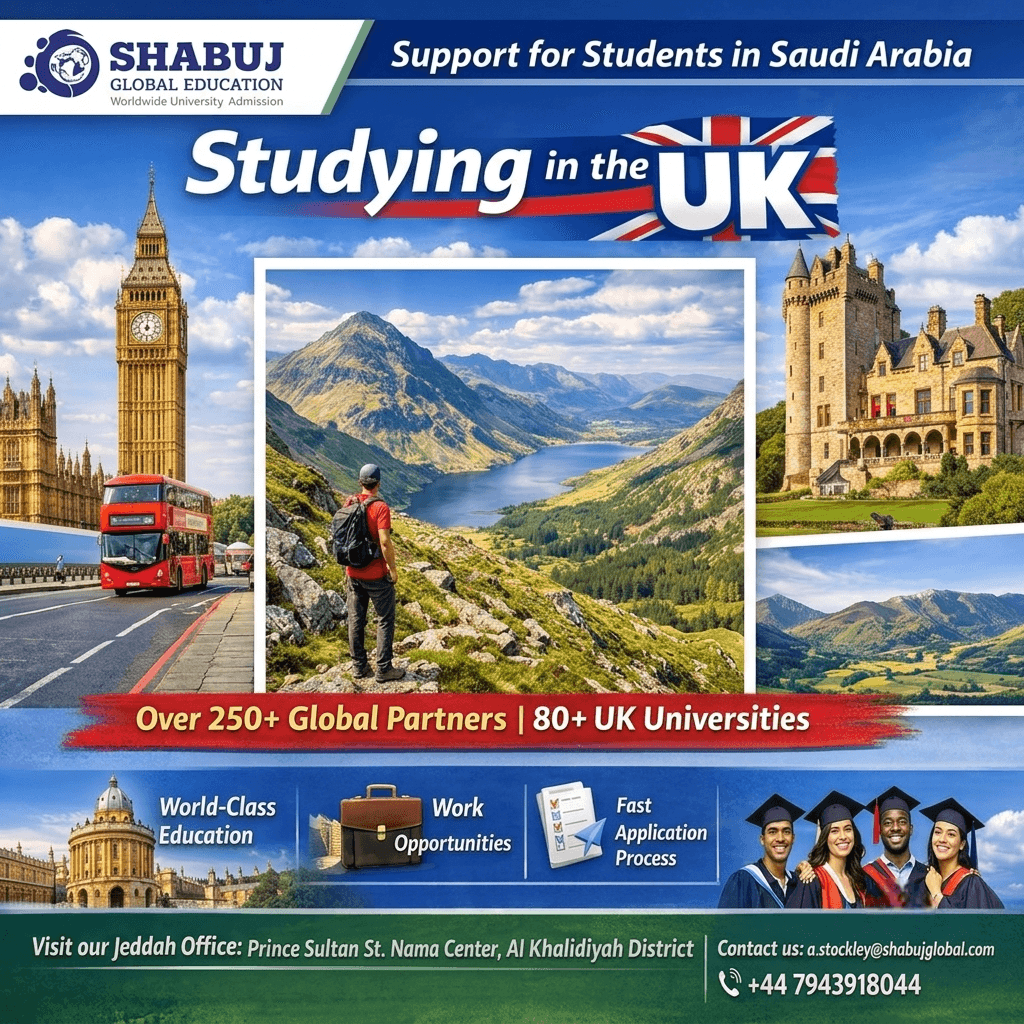 Shabuj Global Education - Support for Students in Saudi Arabia - Studying in the UK