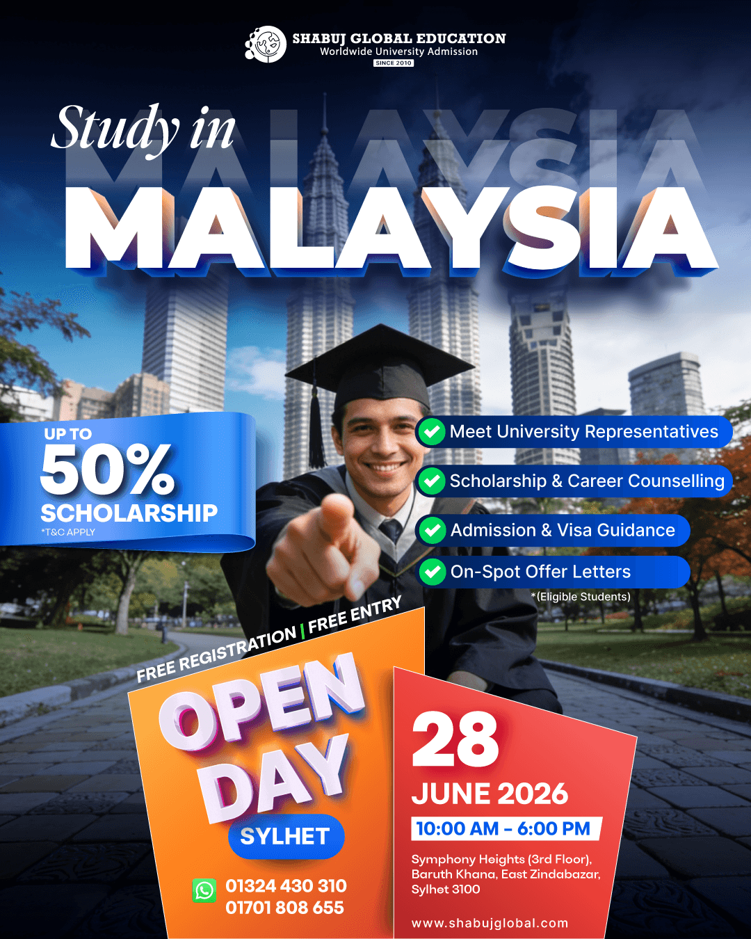 Study in Malaysia Open Day – Sylhet | Up to 50% Scholarship
