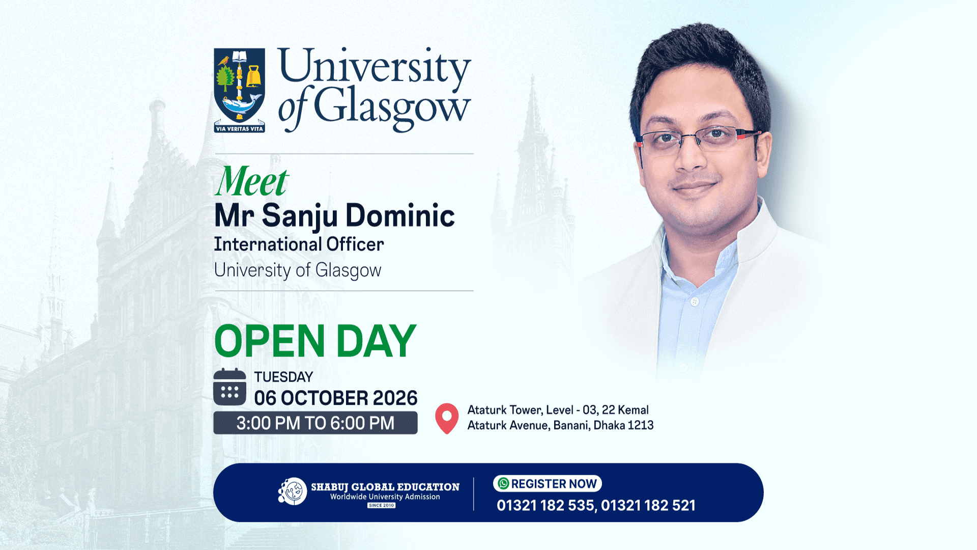 University of Glasgow Open Day Dhaka 2026 | Meet Mr Sanju Dominic