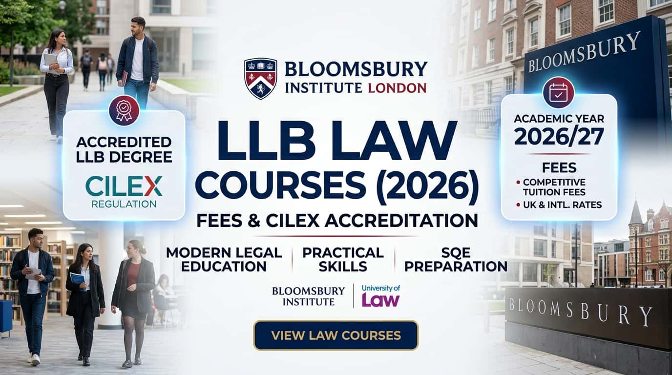 Bloomsbury LLB Law Courses (2026): Fees & CILEx Accreditation