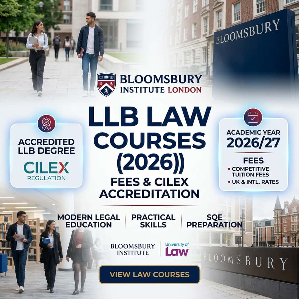 Bloomsbury LLB Law Courses (2026): Fees & CILEx Accreditation